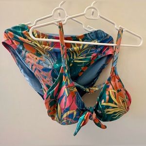 High waisted abstract print bikini set size L